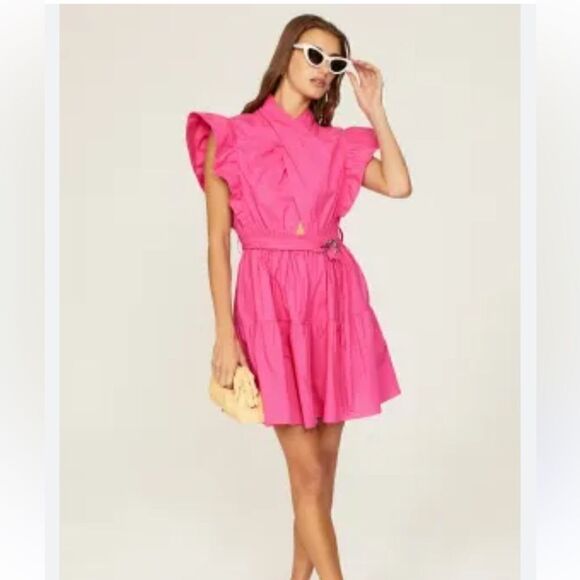 Derek Lam Collective Pink Cut Out Mini Dress Size 8 - Picture 1 of 9